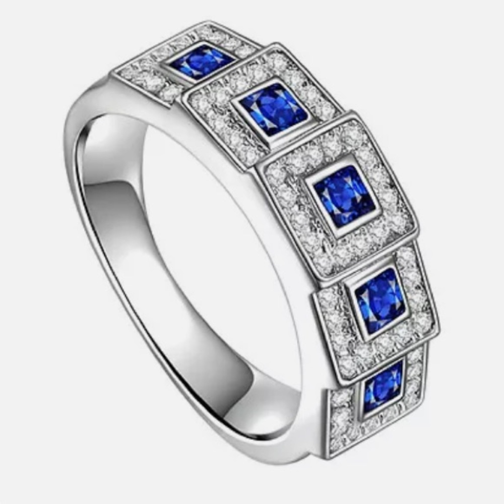 Square Sapphire Fashion Ring